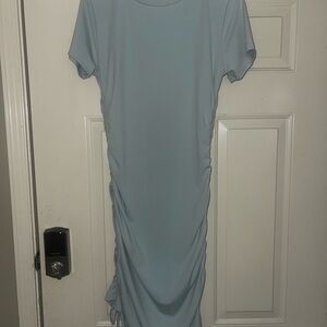 Elegant Blue Short Sleeve Dress